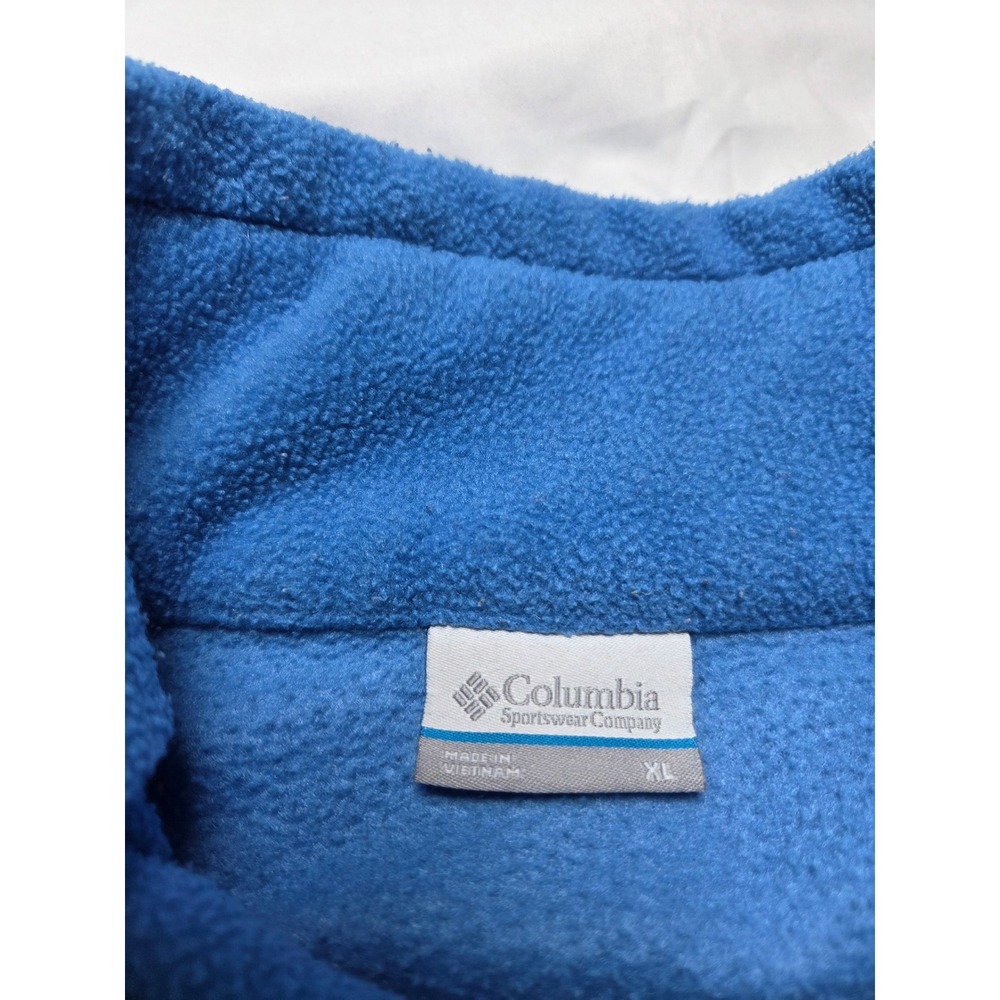 Columbia Blue Fleece Full Zip Jacket Womens XL Outdoor Layering Pockets - Picture 2 of 8